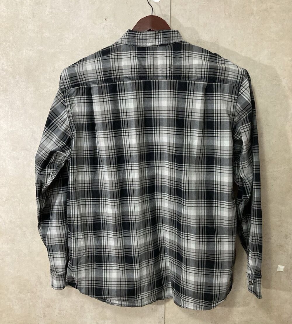 Carhartt Rugged Flex Shirt Men XL Black Gray Plaid Button Up Relaxed Workwear - Picture 3 of 9